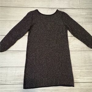 Massimo Dutti Black, Gold & Silver Knit Sweater Dress